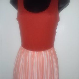 Orange and White Striped Maxi Dress Sizes S